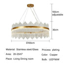 GobekUsa Glass Rod LED Pendant Chandelier: Elegant Lighting Fixture for Home Living Dining Bedroom Decor