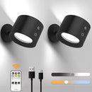 GobekUsa Double Head Wall Lamp: Touch Control, 360 Rotatable, USB Rechargeable Night Light