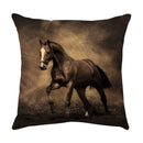 GobekUsa Galloping Horse Pillowcase: Wild Horse Print Linen Cushion Cover for Home Decoration
