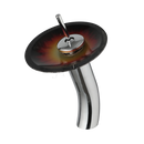 GobekUsa Glass Rocker Handle Basin Faucet, Waterfall Mixer Taps, Chrome Finish