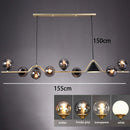Nordic Glass Globe Pendant Chandelier in Smoky Grey