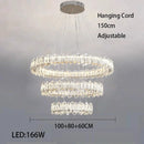 GobekUsa Crystal LED Ceiling Chandelier: Modern Dimmable Lighting Fixture for Stylish Home Decor