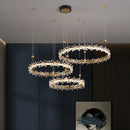 GobekUsa Gold Crystal Ring Chandelier Pendant Light, Luxury Modern Design for Home Décor