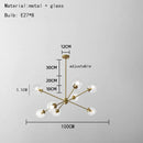 GobekUsa Glass Chandelier with Metal Frame for Parlor, Dining Room, and Bedroom Lighting