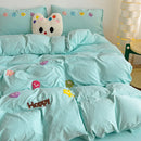 GobekUsa Cartoon Embroidery Bedding Set for Single & Double Sleepers