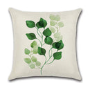GobekUsa Green Leaves Decorative Pillow Case - Simple Style Cotton Linen Sofa Cushion Cover