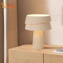 GobekUsa Cream Wind Mushroom Table Lamp LED E27 Retro Atmosphere Decor for Bedroom, Cafe