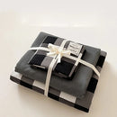 GobekUsa Japanese Grid Print Bed Set in Washed Cotton for Summer Comfort