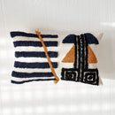 GobekUsa Boho Tufted Pillow Cover Navy Burnt Orange 45x45cm Square for Home Decoration