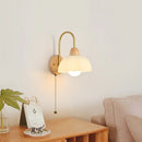 GobekUsa Glass Wood LED Wall Lights Decor for Bedroom Living Room Coffee Mirror Bedside Lamp