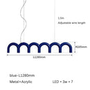 GobekUsa Blue Metal Arch Chandelier Pendant Light - Modern Design for Home Décor