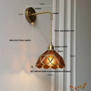 GobekUsa Amber Glass LED Wall Light for Bedroom & Staircase - Modern Nordic Plug-In Fixture