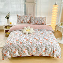 GobekUsa Green Flower Print Bedding Set with 2 Pillowcases - Queen/King Size