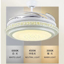 GobekUsa Crystal Chandeliers Ceiling Fans with Invisible Ceiling Fan Light, Remote Control, 6 Speeds