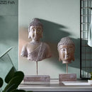 GobekUsa Buddha Head Statue Resin Sculpture Religious Desk Ornament Room Decor