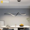 GobekUsa Dimmable LED Linear Chandelier Pendant for Kitchen Bedroom Dining Room