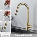 GobekUsa Brushed Nickel Kitchen Faucet with Flexible Pull Out Nozzle and Stream Sprayer