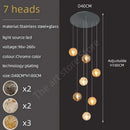 GobekUsa Crystal Glass Spiral Ceiling Chandelier for Modern Living Room & Kitchen Decor