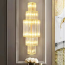GobekUsa Clear Glass Wall Lamp Stainless Steel Sconces for Hotel Hall Dining Room
