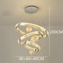 Modern Crystal Ring Staircase Chandelier Pendant Light