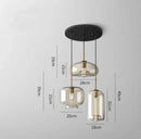 GobekUsa Industrial Retro LED Glass Pendant Light Chandelier for Kitchen Restaurant