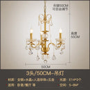 GobekUsa Gold Brass Crystal Chandelier for Living Dining Bedroom, Retro Candle Lights Pendant Lamps