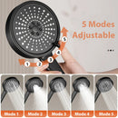 GobekUsa 5-Mode High Pressure Shower Head with Big Panel - Water Saving Rainfall Shower