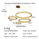 GobekUsa Golden Crystal Chandelier: Nordic Modern Luxury LED Hanging Halo for Living Room