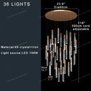GobekUsa Crystal Circular Staircase Chandelier for Villa Duplex Foyer Decoration