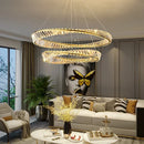 GobekUsa Gold LED Crystal Pendant Chandelier for Luxury Living Dining Room LightingDécor