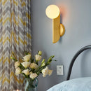 GobekUsa Glass Ball Wall Lamps Gold LED Mirror Light for Dining Living Bedroom