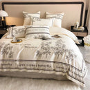 GobekUsa French Embroidered Cotton Bedding Set Queen Duvet Cover Luxury 100s, High-End Quality