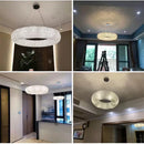 GobekUsa Crystal Loft Chandelier: Modern Luxury Circle Pendant Lamp for Living Room Lighting