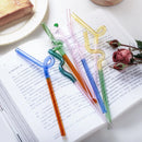 GobekUsa Glass Flower Handle Stir Bar for Coffee Cocktails Mixology and Home Parties