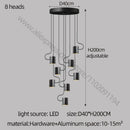 GobekUsa LED Staircase Chandelier: Adjustable Modern Living Room Lighting for Villa Decoration