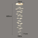 GobekUsa Crystal Chandelier Stair Pendant Lamp Living Room Pendant Lights Interior Lighting