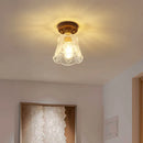 GobekUsa Glass LED Ceiling Lamp Copper Walnut Modern Living Room Lighting Fixtures