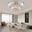 GobekUsa Large Crystal Chandelier Chrome Hanging Lamp for Dining Room Decor