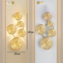 GobekUsa Gold Flower Copper Frame Wall Sconce for Hotel Dining Room Lighting