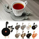 GobekUsa Cat Butt Coasters: Handmade Funny Kitties Cup Mat - Set of 4