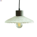 GobekUsa Clear Glass LED Pendant Light Fixture Wood Hanging Lamp