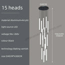 GobekUsa Loft Black Chandelier: Acrylic Villa Ceiling Lamp for Living Room & Staircase