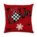 GobekUsa Christmas Santa Claus Linen Pillowcase - Sofa Cushion Cover, Decorative Living Room Pillow Cover