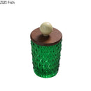 GobekUsa Ceramic Ball Storage Jar with Walnut Lid for Jewelry and Accessories