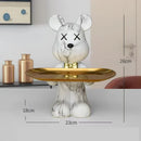 GobekUsa Graffiti Bear Figurine: Modern Home Decor Statue for Keys Storage Shelf