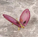GobekUsa Agate Butterfly Ornament Brass Insect Statue Home Decoration