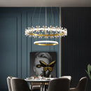 GobekUsa Gold Crystal Ring Chandelier Pendant Light, Luxury Modern Design for Home Décor