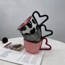 GobekUsa Heart Shape Ceramic Coffee Mug - 10oz Unique Design and Lovely Gift