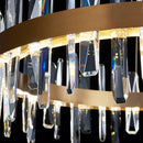 GobekUsa K9 Crystal LED Round Chandelier for Kitchen Living Room Bedroom Decor