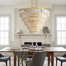 GobekUsa Gold Crystal LED Multi-layer Pendant Lights for Living Room Bedroom Decoration